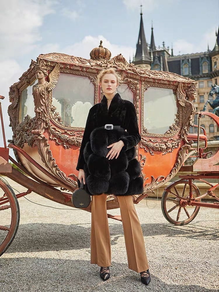Danish mink and fox fur coat