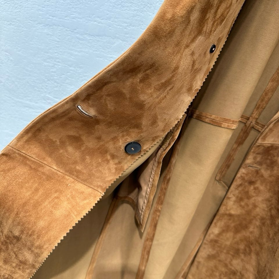 Suede trench coat