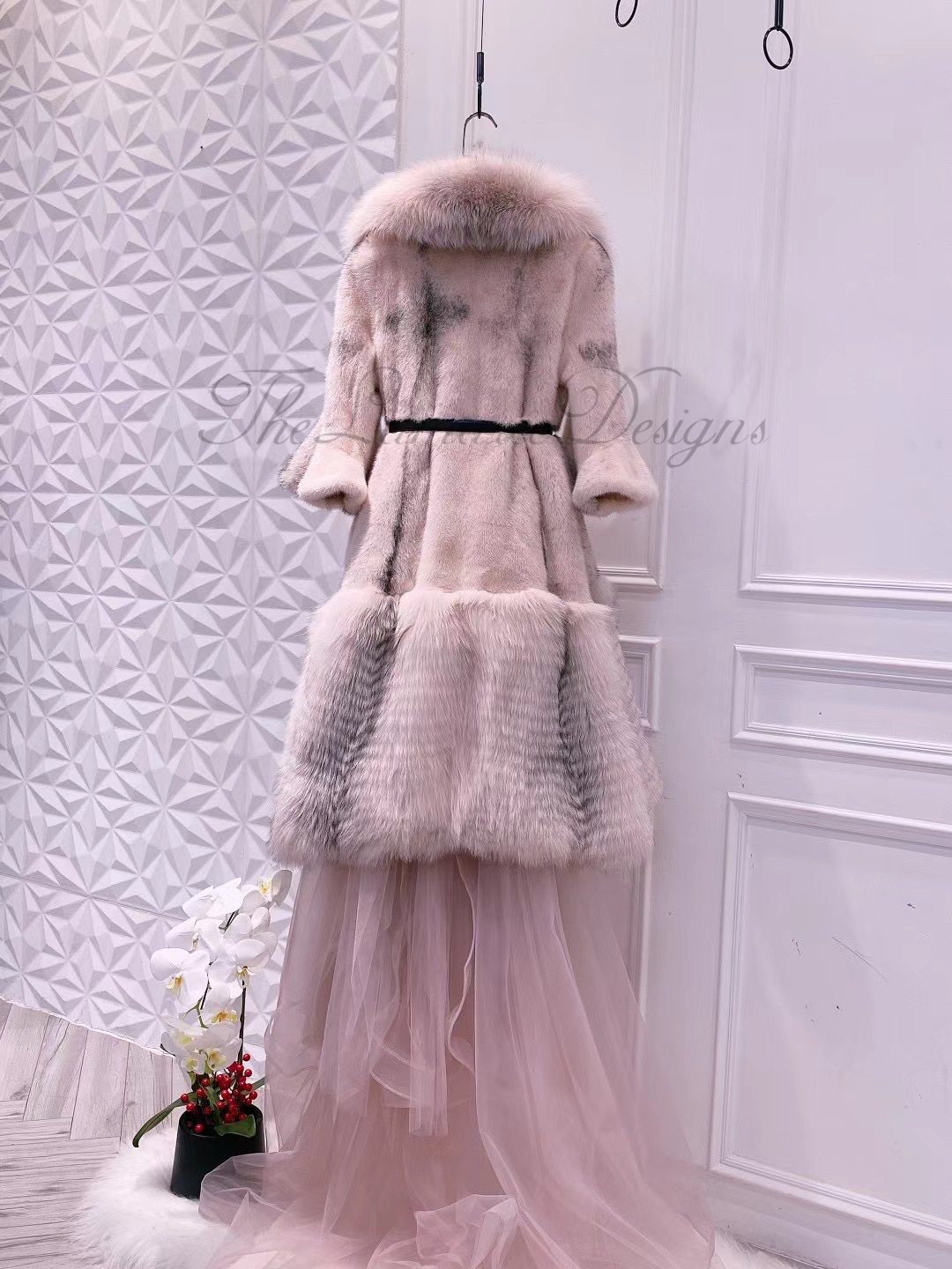 Danish mink and fox fur coat