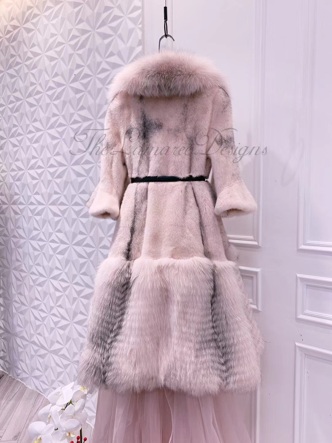 Danish mink and fox fur coat