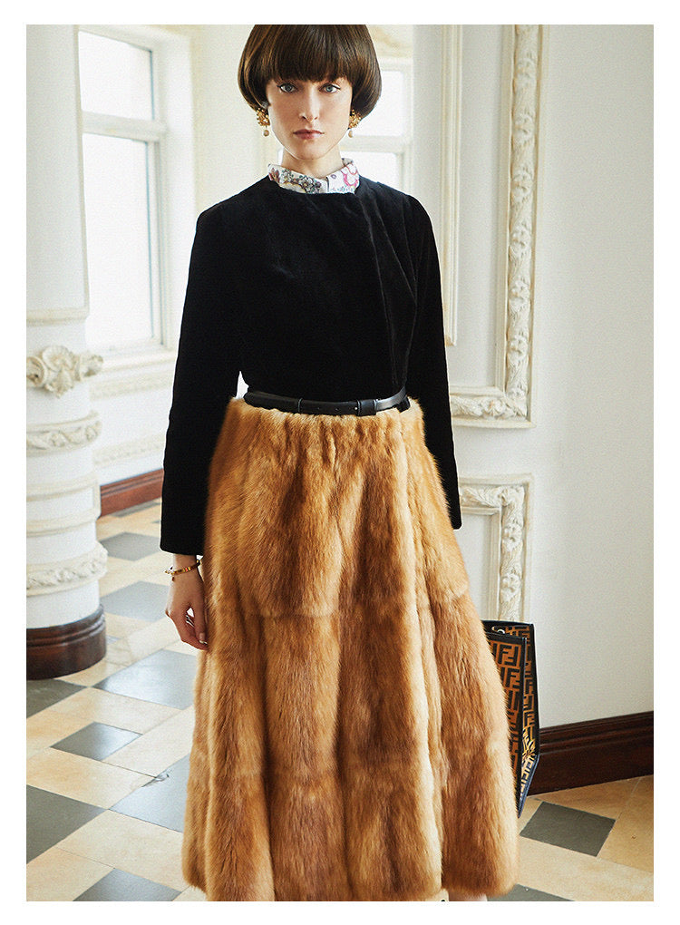 Danish mink and sable fur coat