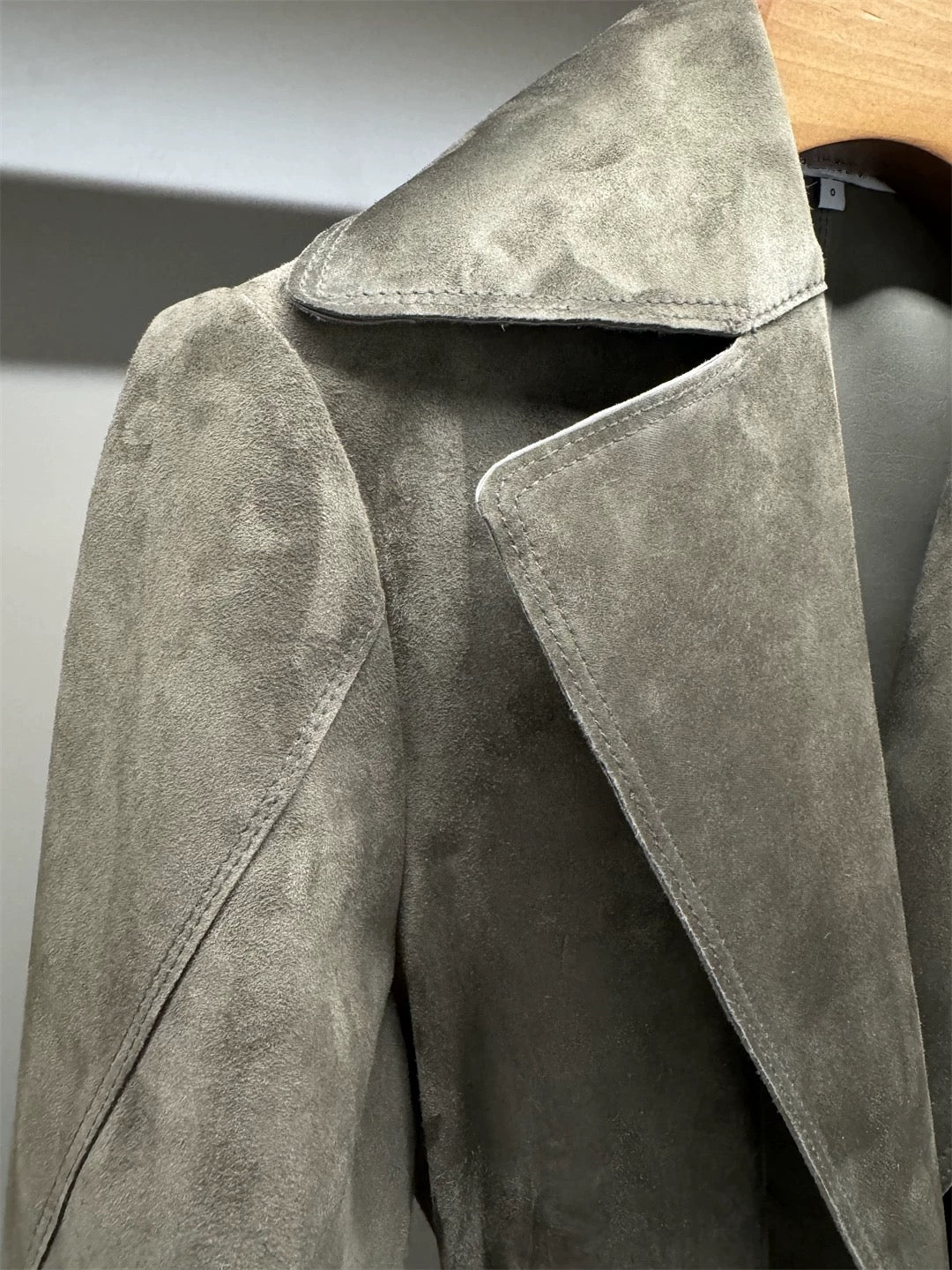 Suede trench coat
