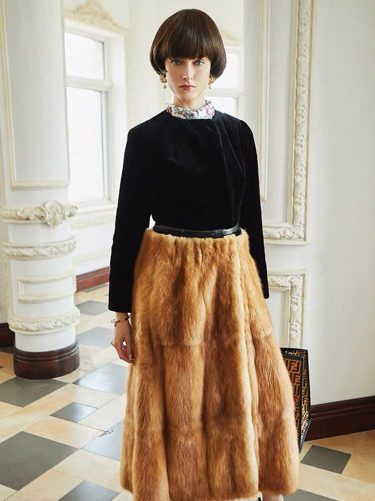 Danish mink and sable fur coat