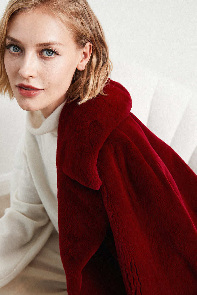 Sheared mink fur coat