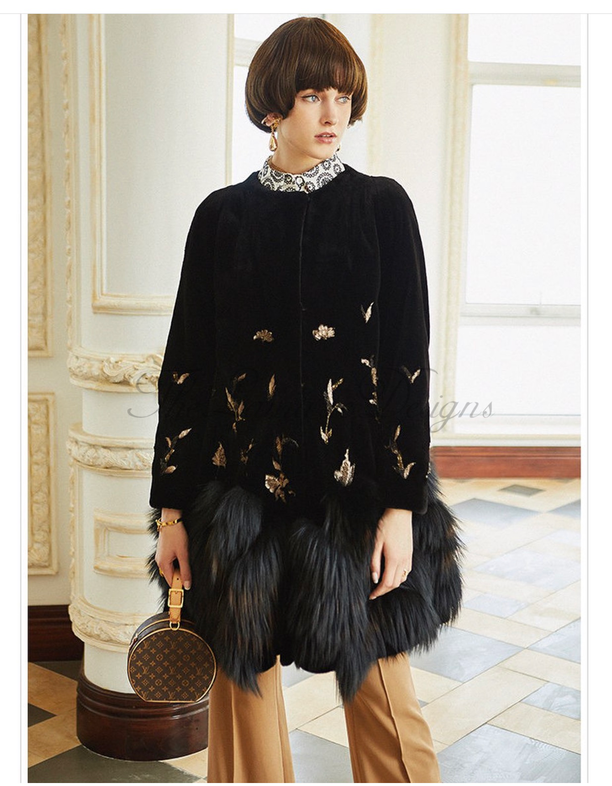 Danish mink and fox fur coat