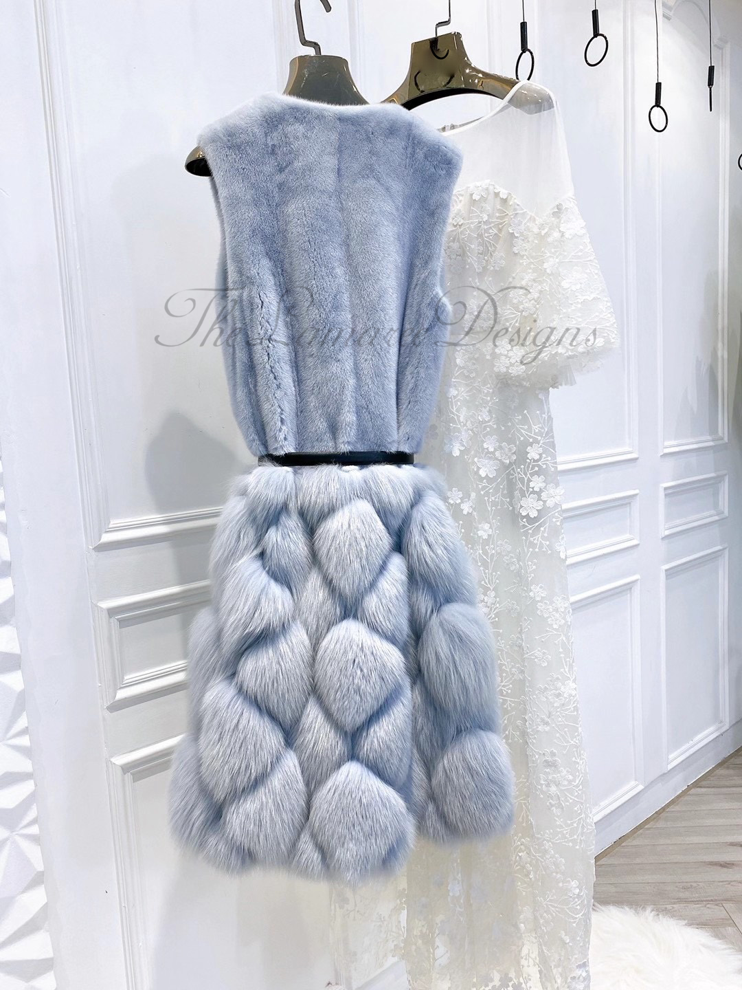 Danish mink and fox sleeveless jacket