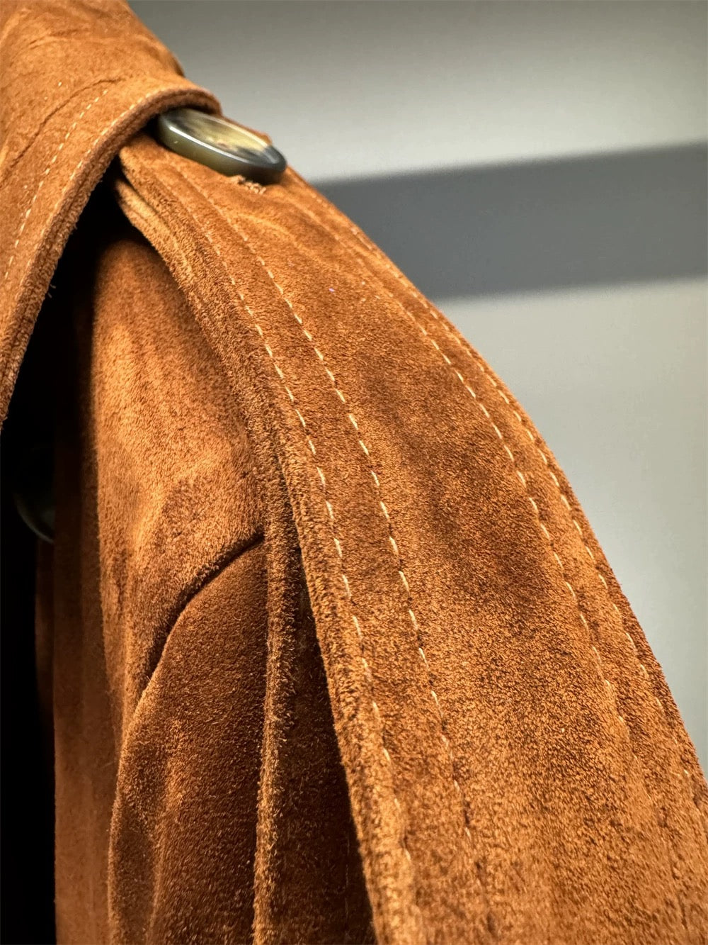 Suede trench coat