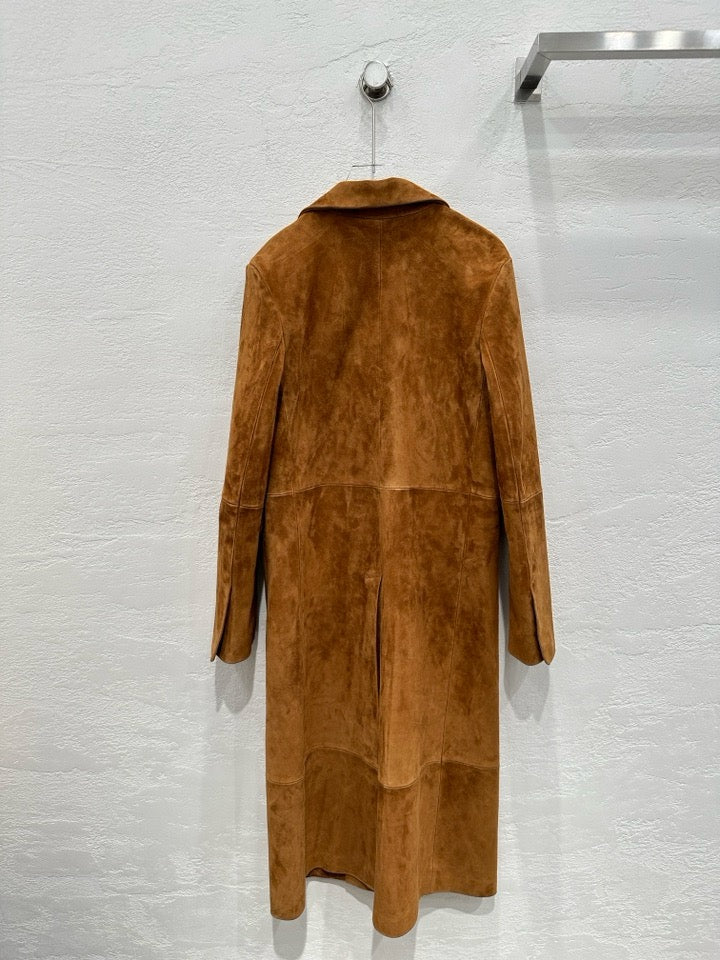 Suede trench coat
