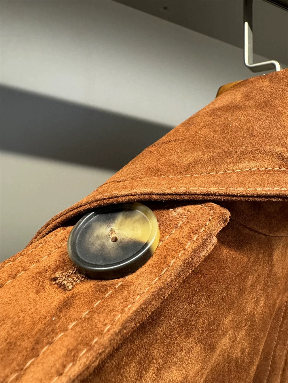 Suede trench coat