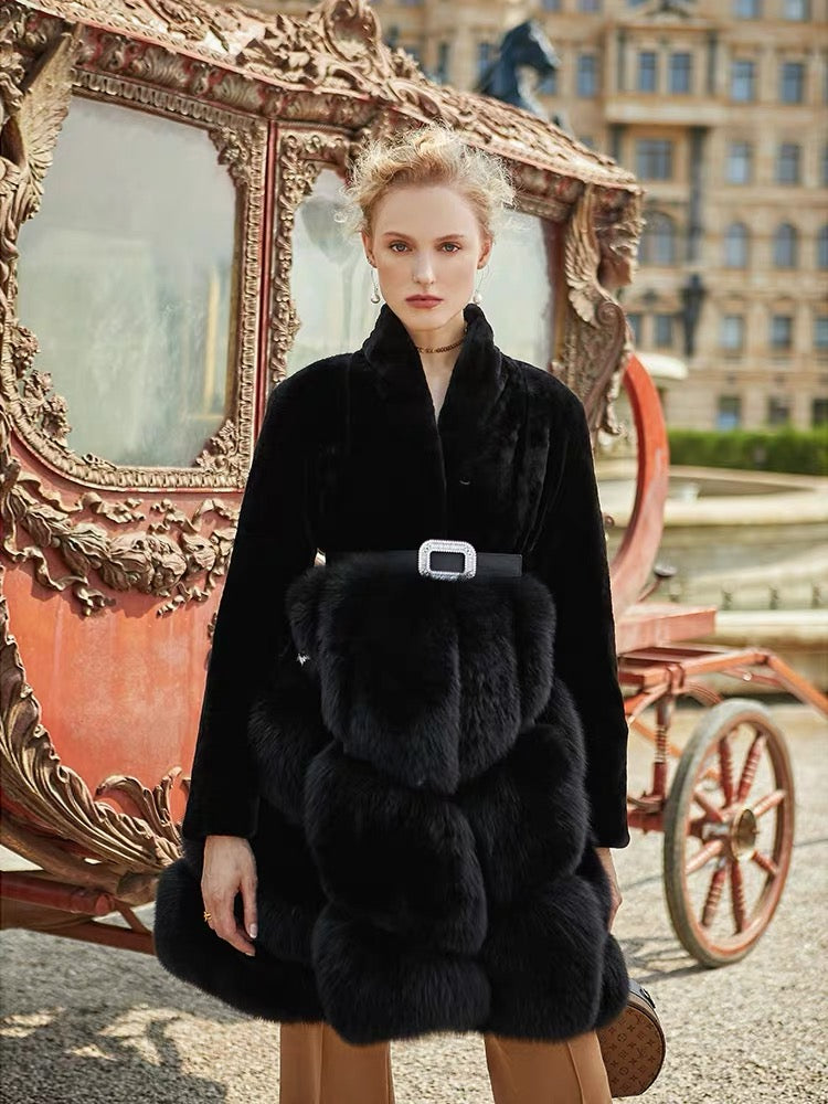Danish mink and fox fur coat