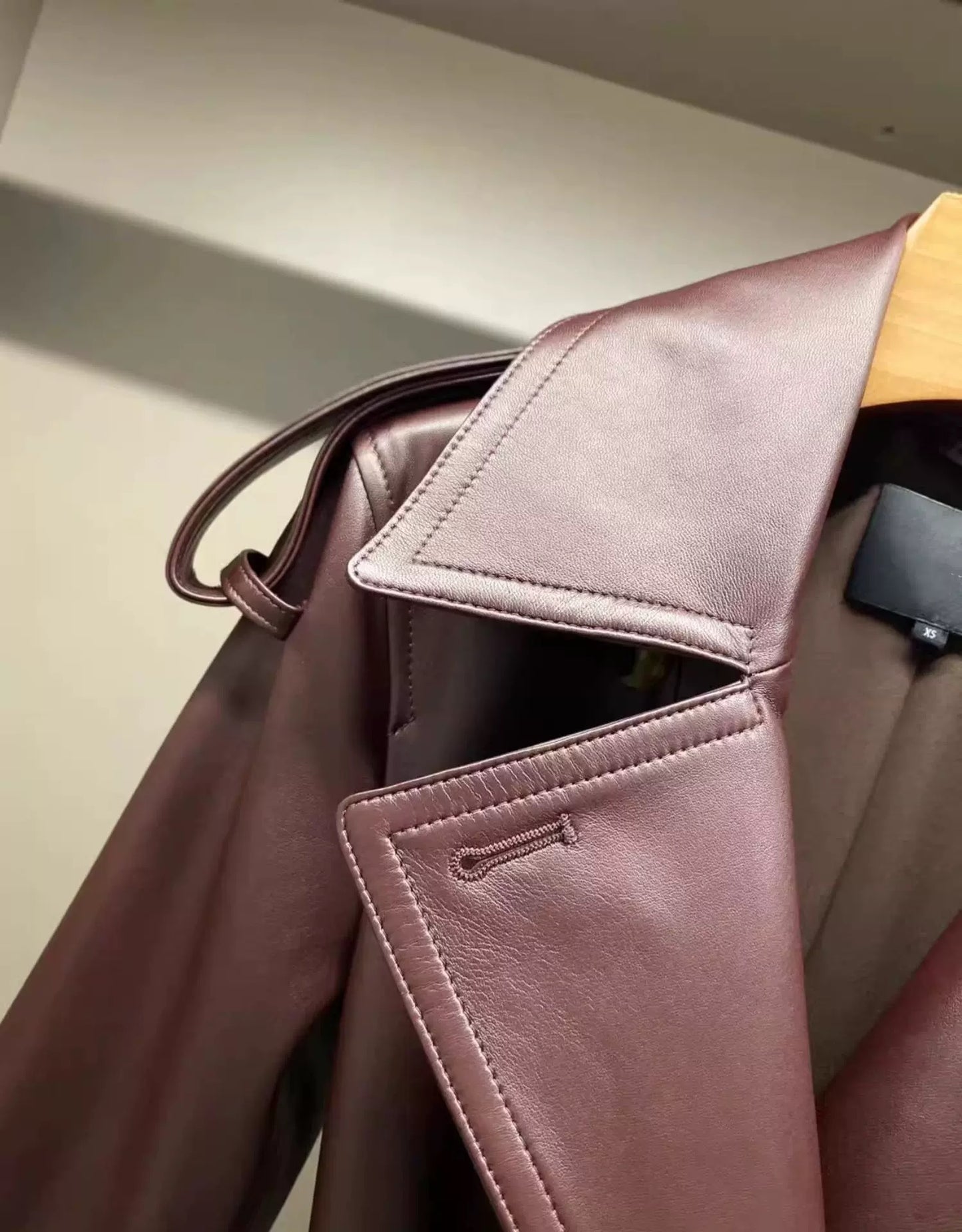 Leather trench coat