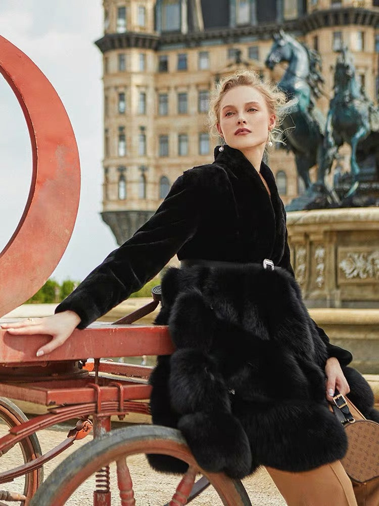 Danish mink and fox fur coat