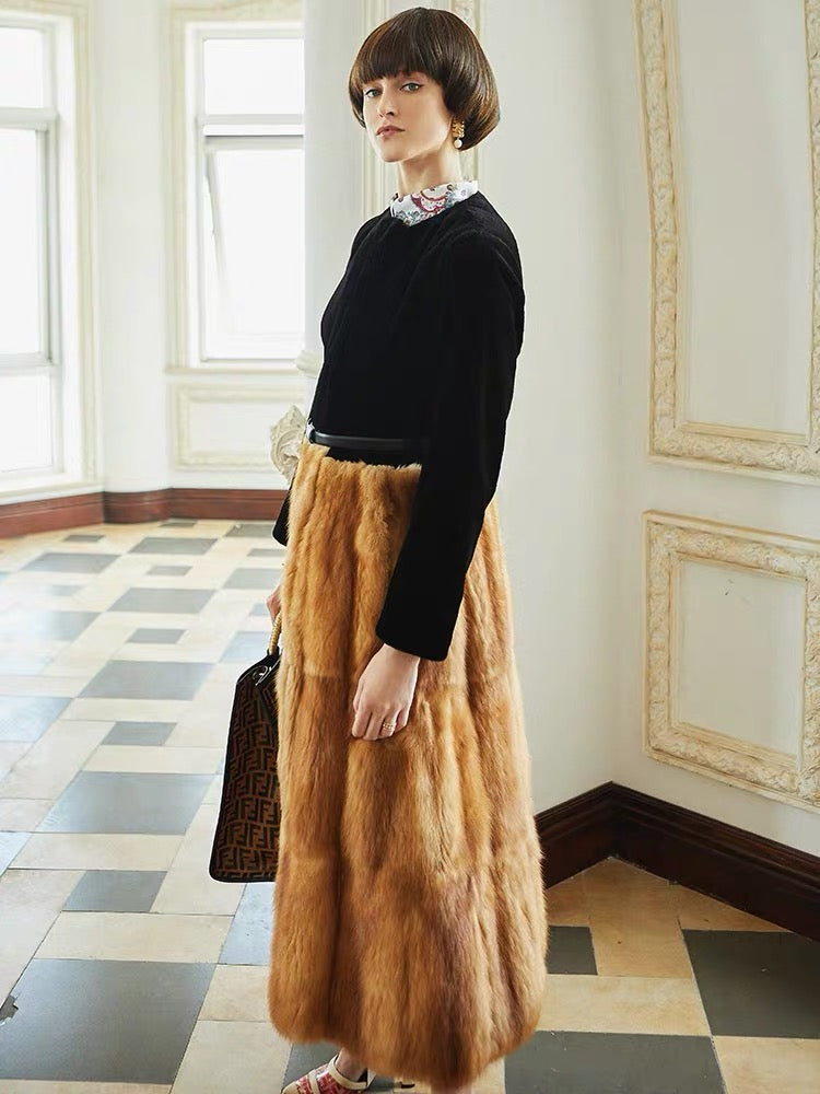 Danish mink and sable fur coat