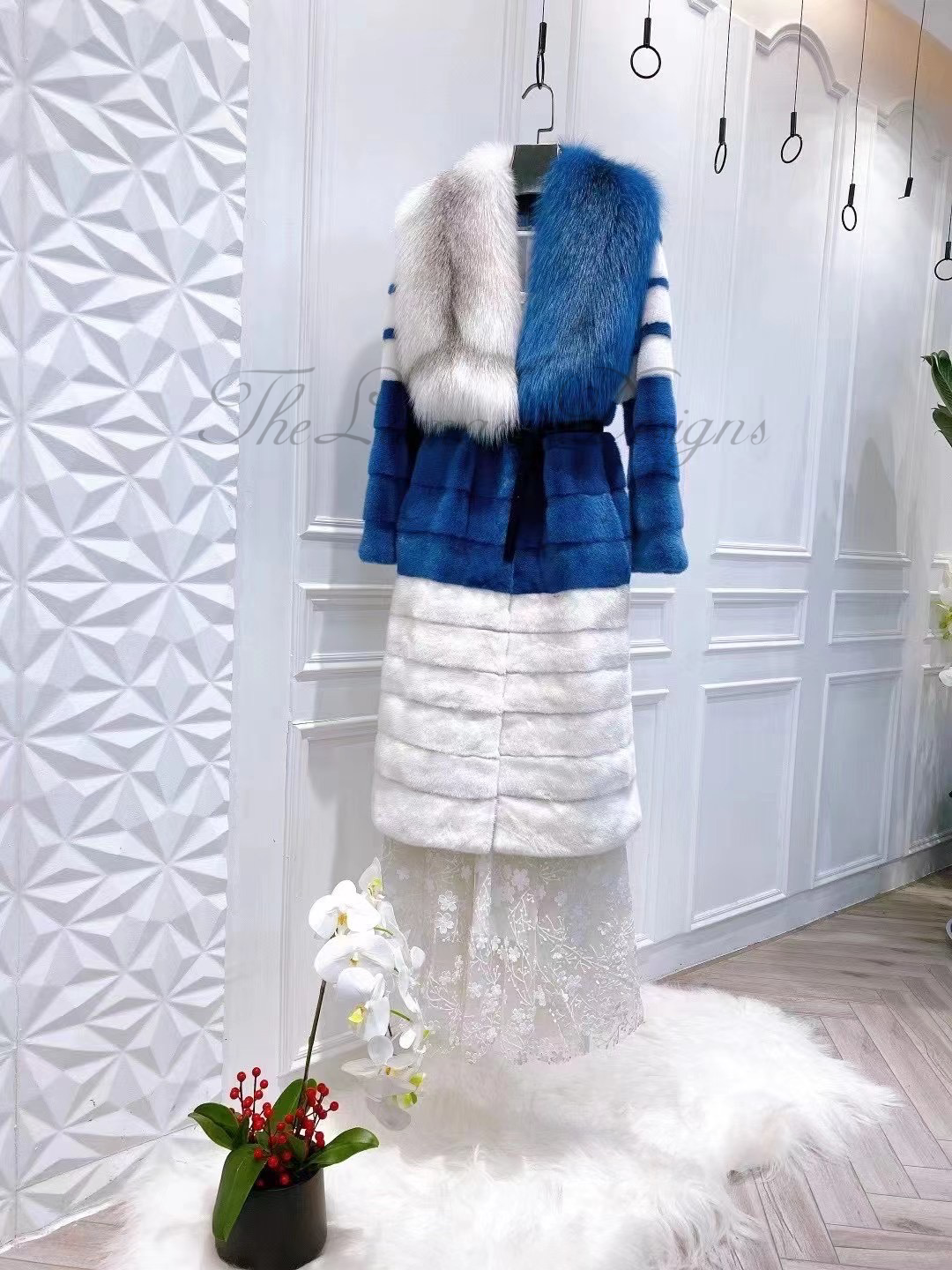 Danish mink and fox fur coat