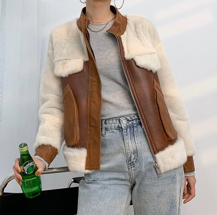 Mink and sheepskin jacket