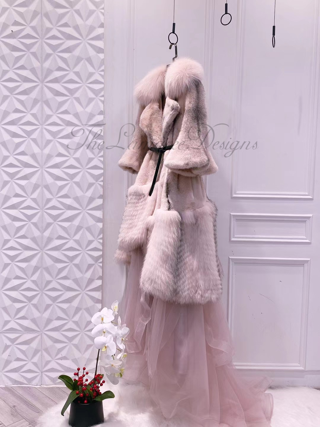 Danish mink and fox fur coat