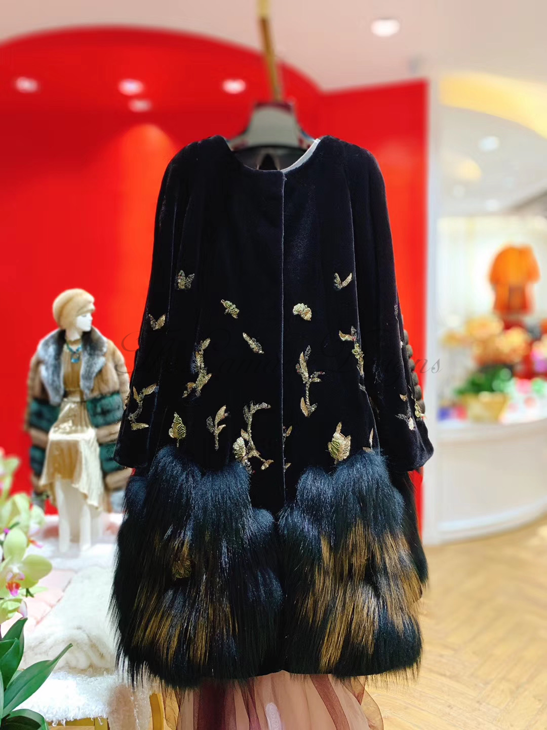 Danish mink and fox fur coat