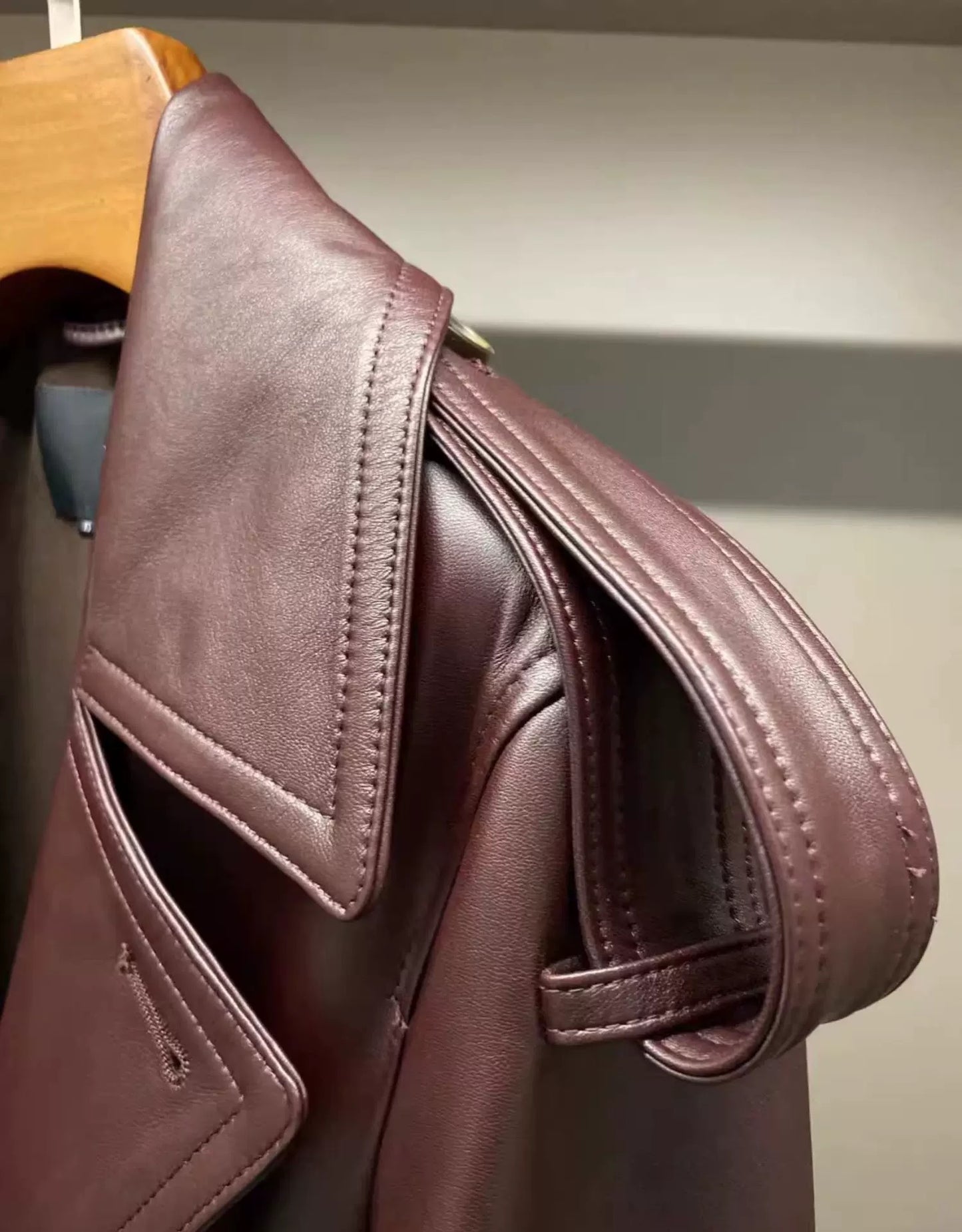 Leather trench coat