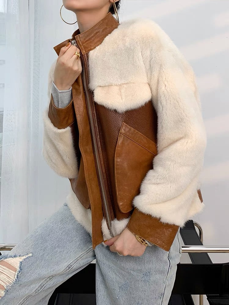 Mink and sheepskin jacket