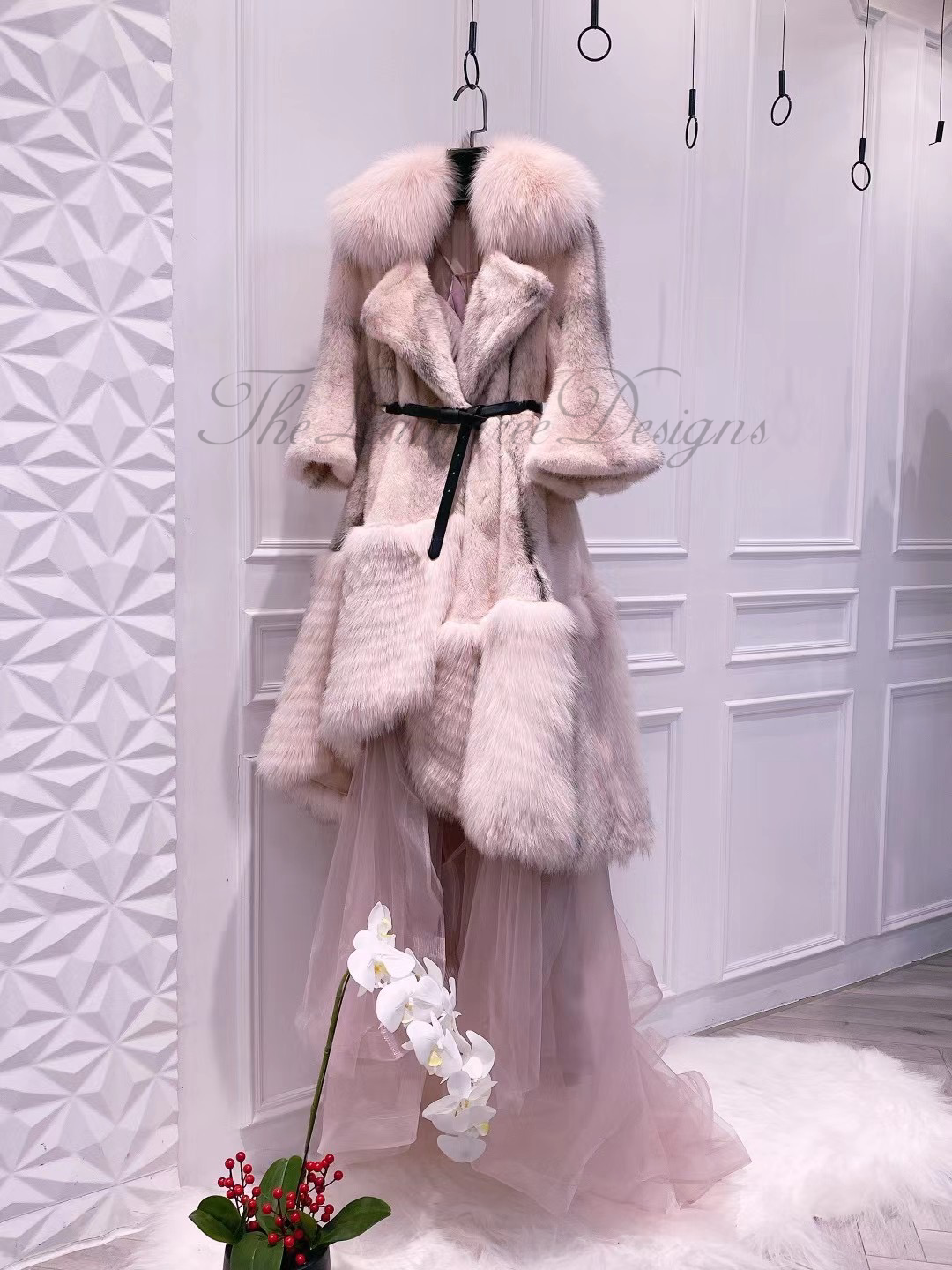 Danish mink and fox fur coat