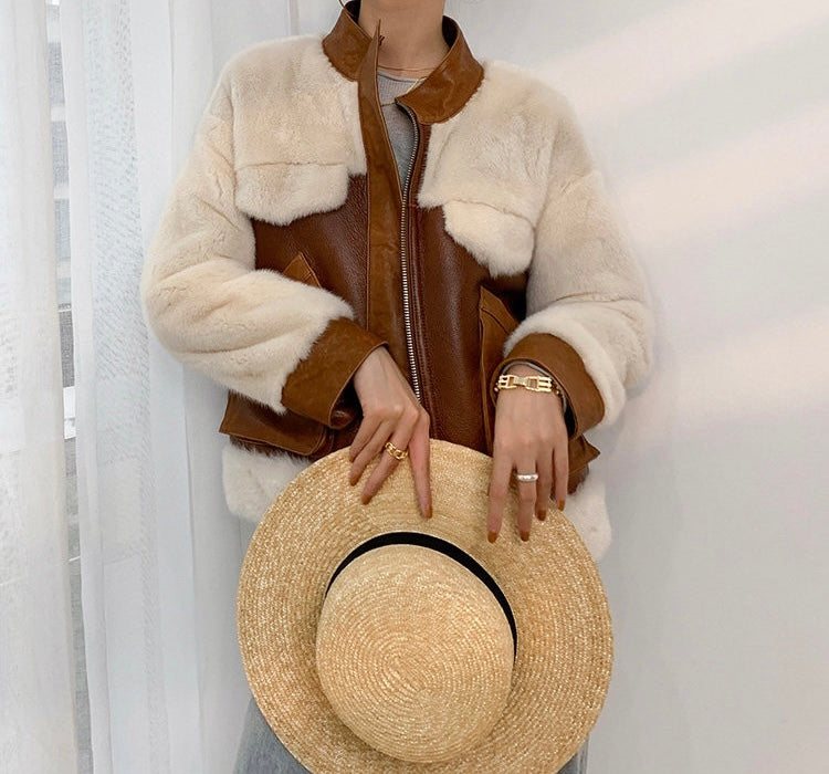 Mink and sheepskin jacket