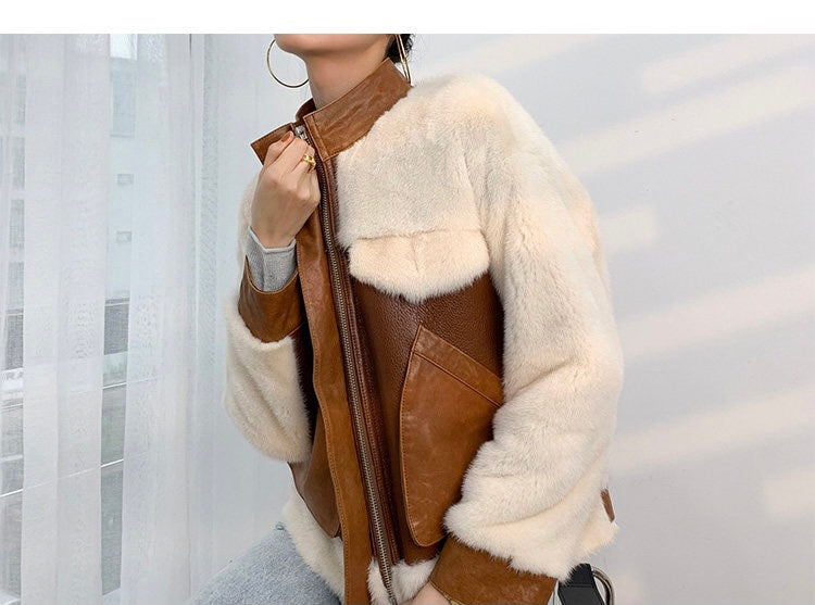 Mink and sheepskin jacket