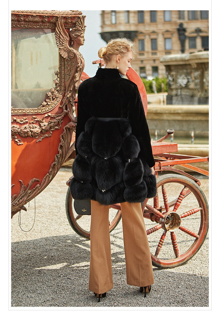 Danish mink and fox fur coat