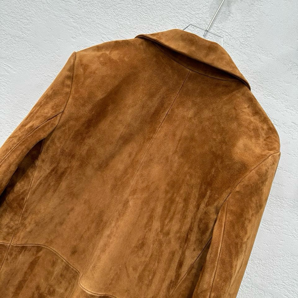 Suede trench coat