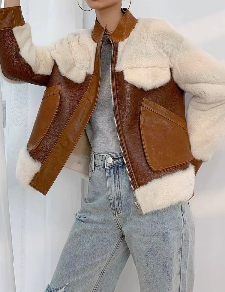 Mink and sheepskin jacket
