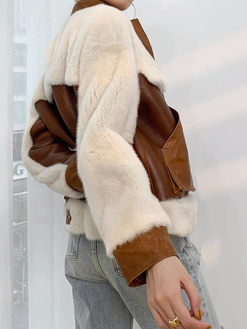 Mink and sheepskin jacket
