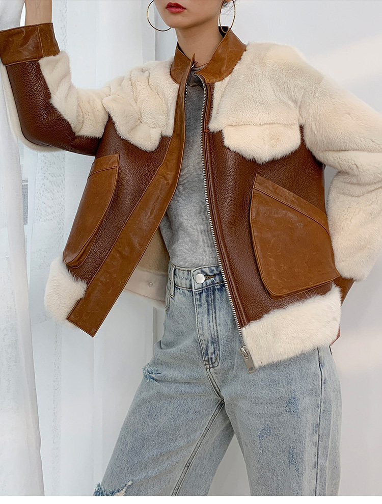 Mink and sheepskin jacket