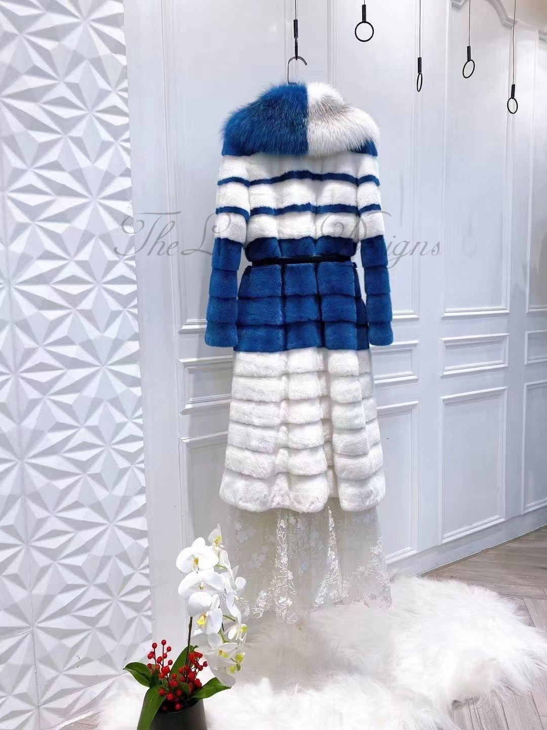 Danish mink and fox fur coat