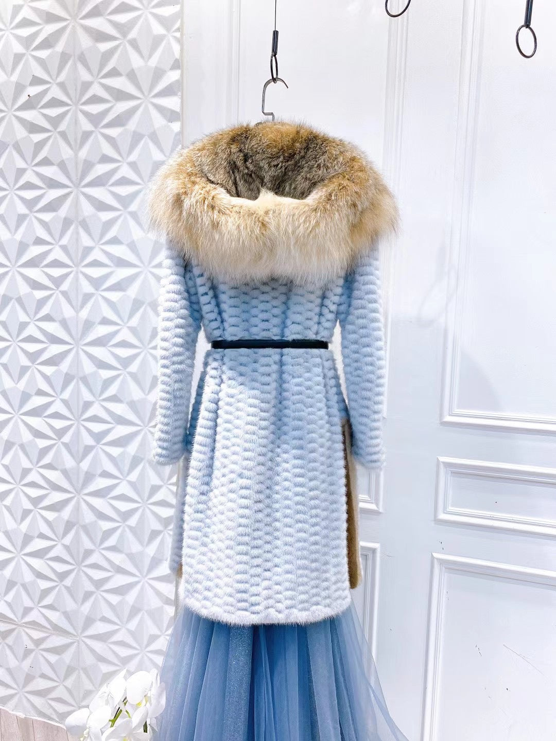 Danish mink and lynx fur coat