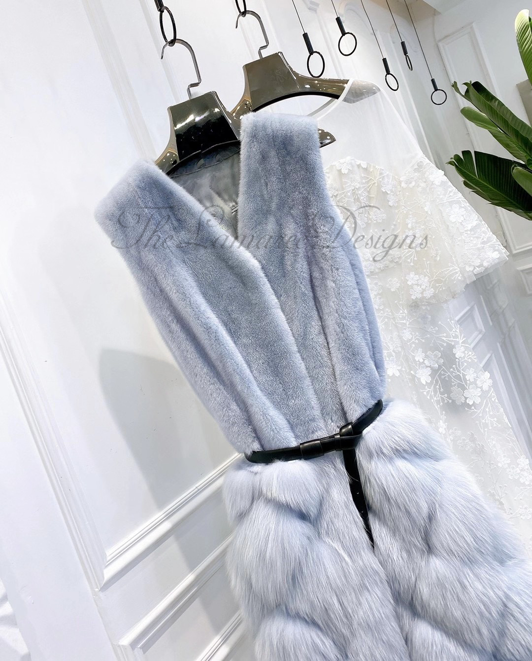Danish mink and fox sleeveless jacket