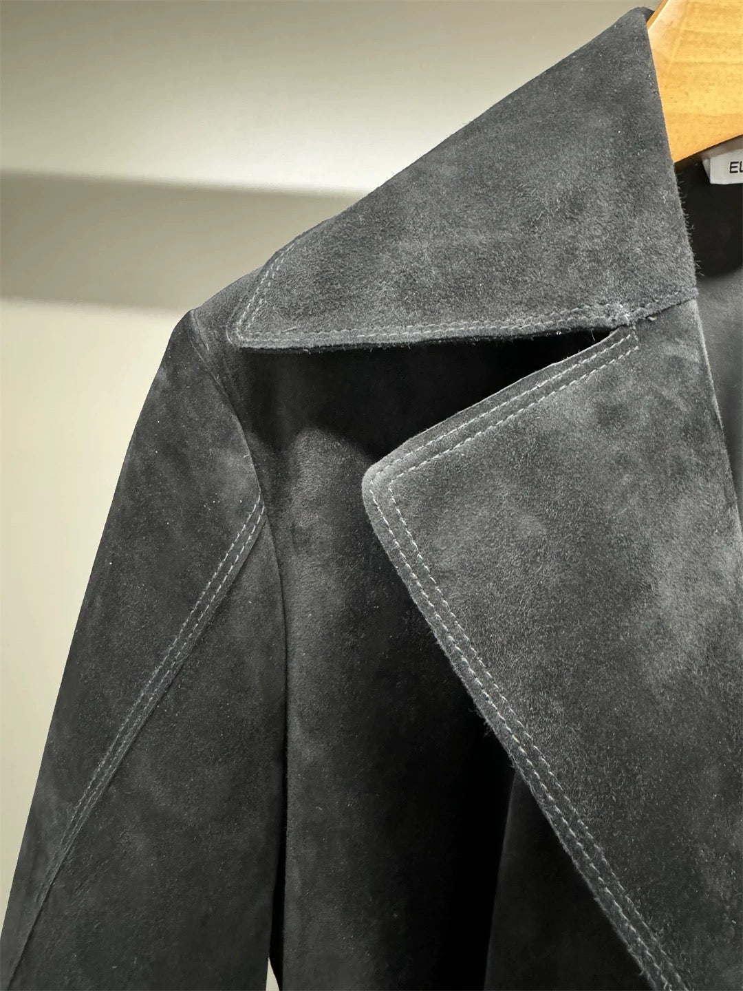Suede trench coat