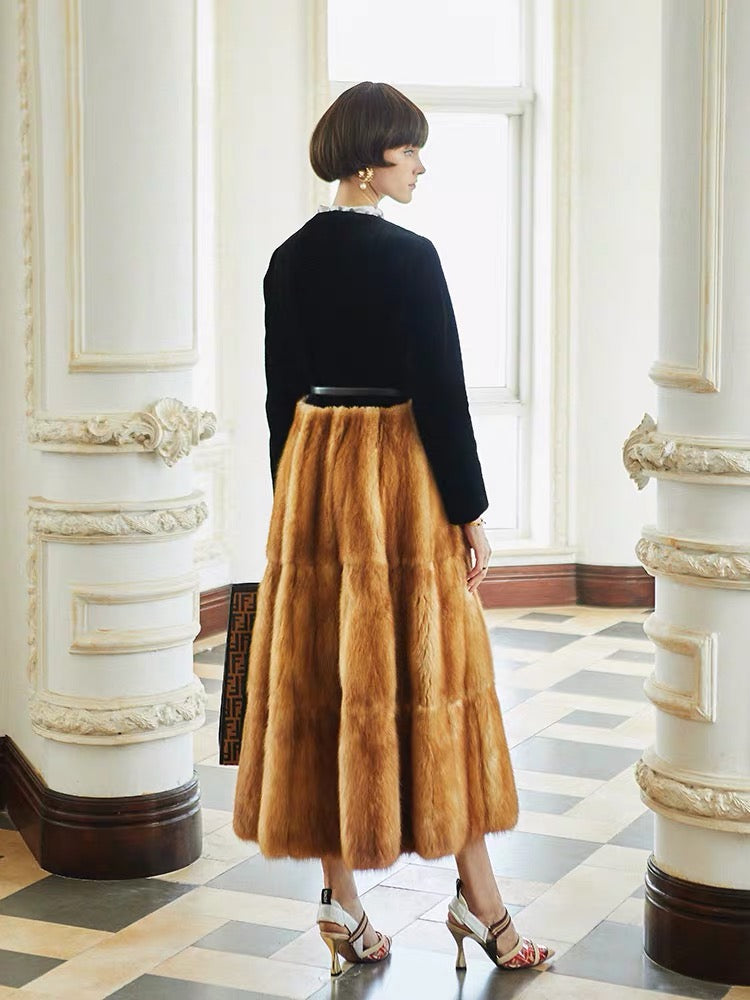 Danish mink and sable fur coat