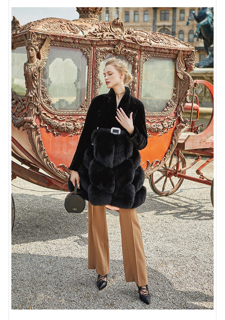Danish mink and fox fur coat