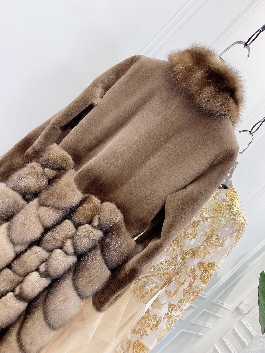 Danish mink and sable fur coat