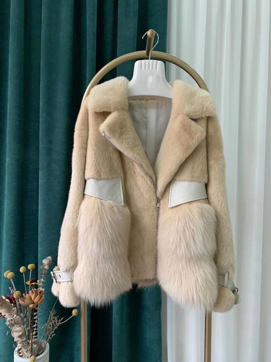 Danish mink and fox fur coat