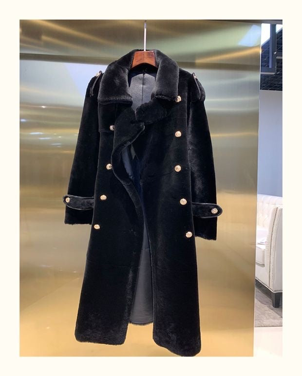 Sheepskin trench coat