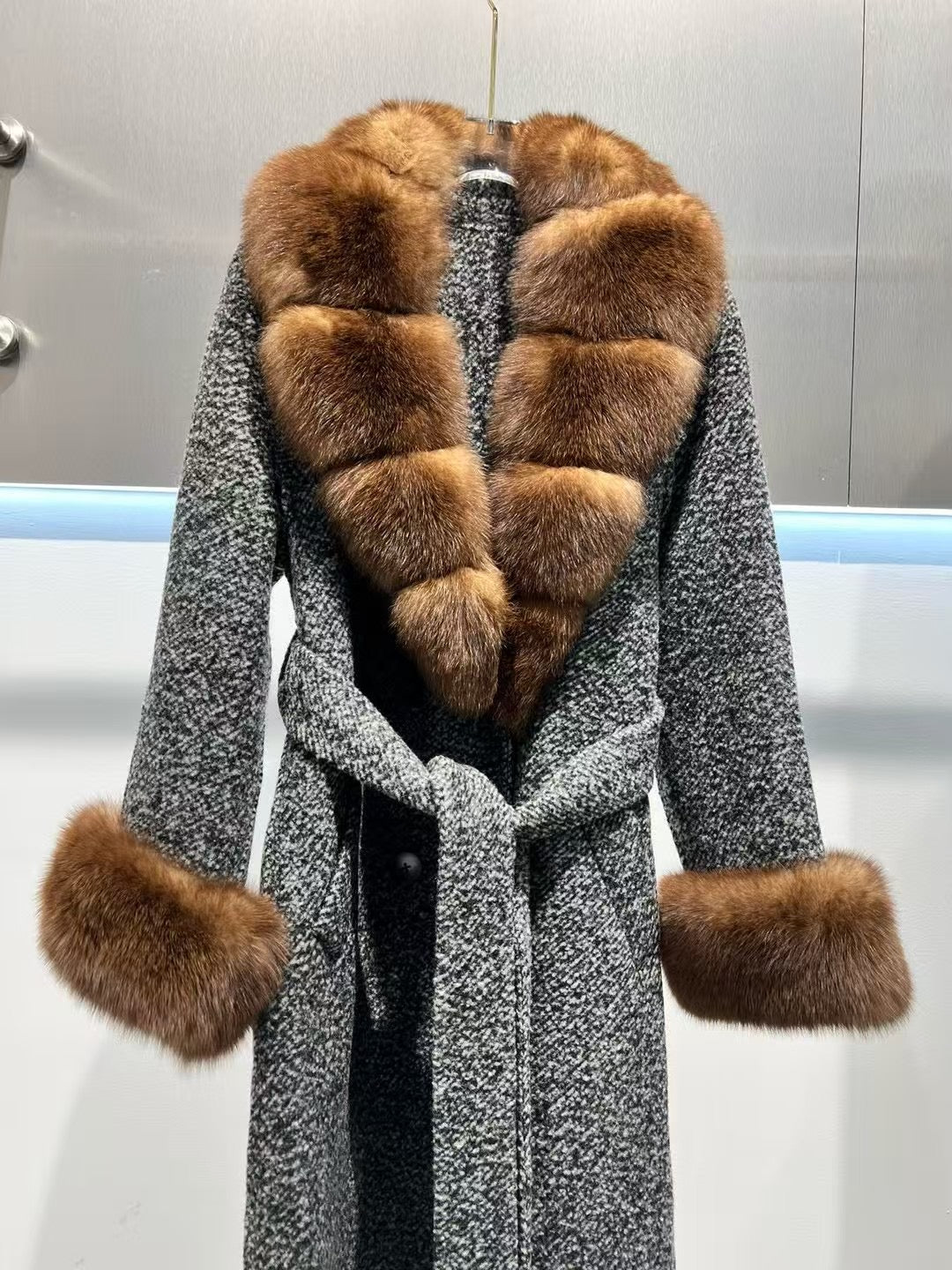 Cashmere & fox coat