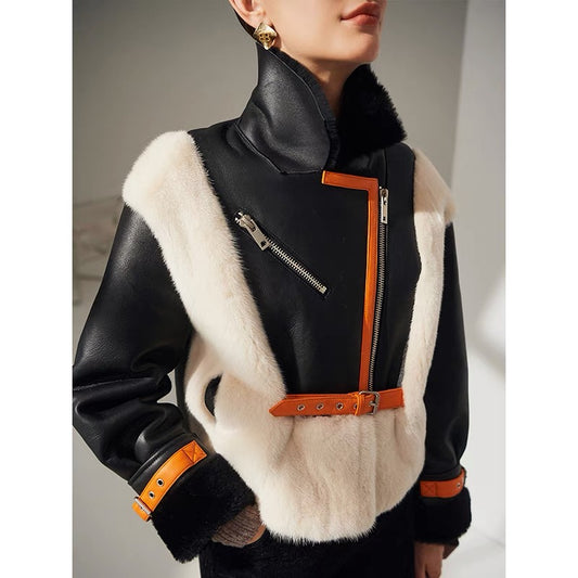 Mink and sheepskin jacket