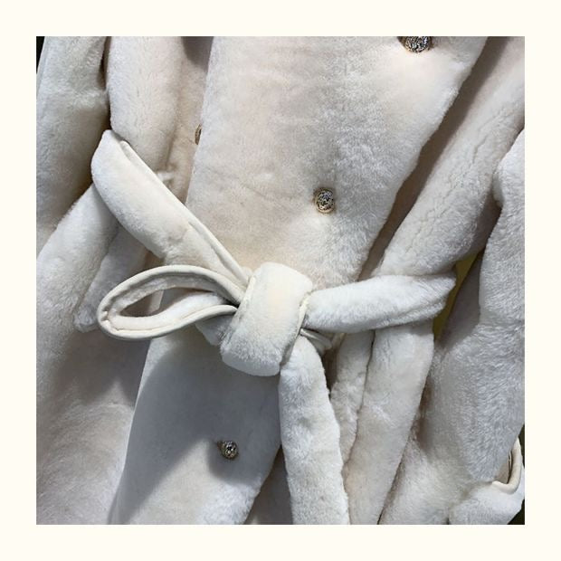 Sheepskin trench coat