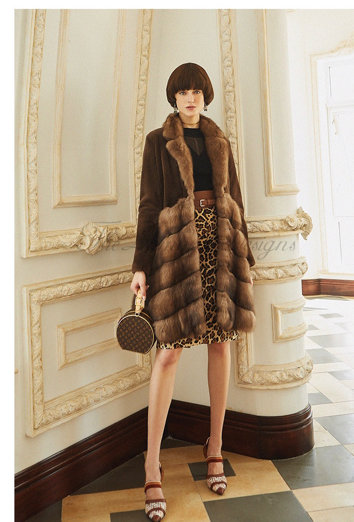 Danish mink and sable fur coat