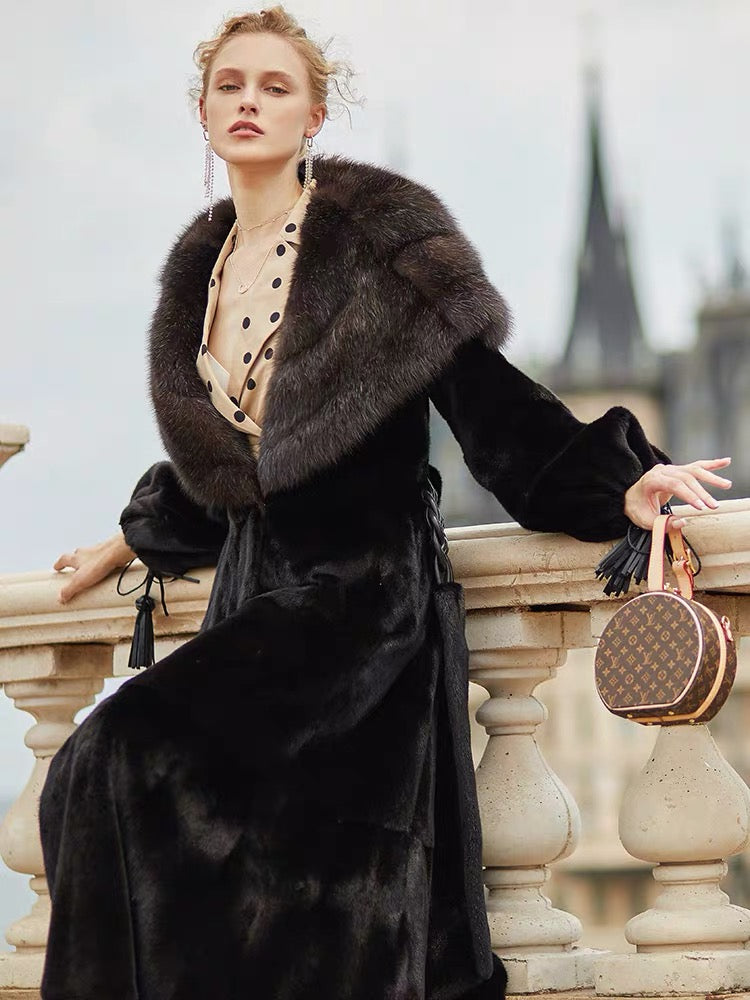 Danish mink and sable fur coat