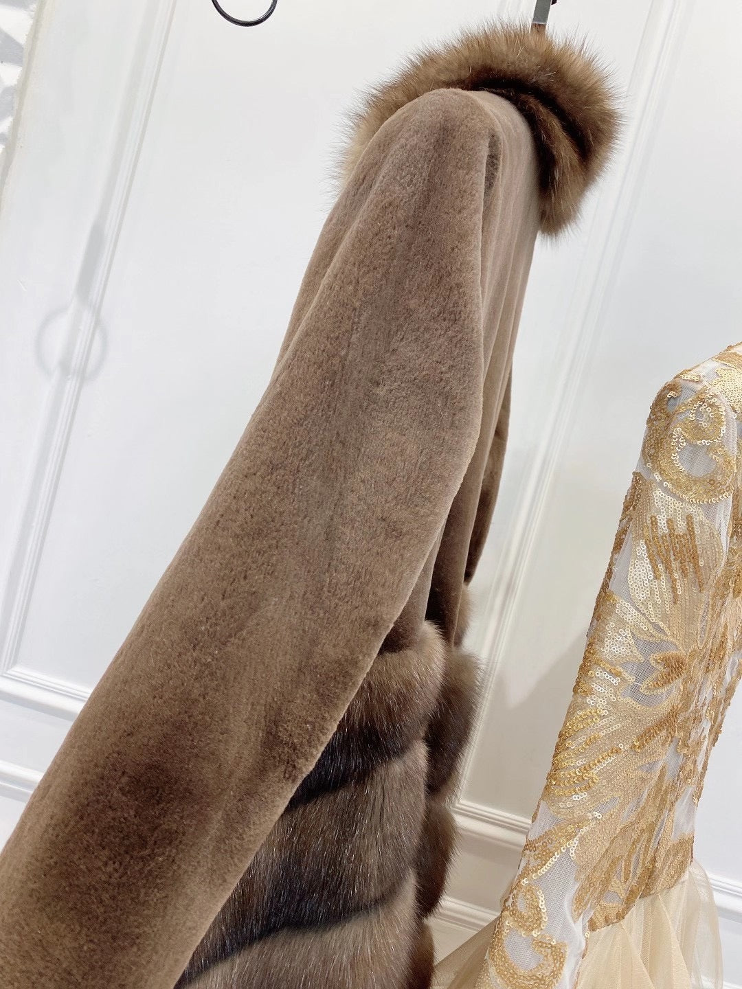 Danish mink and sable fur coat