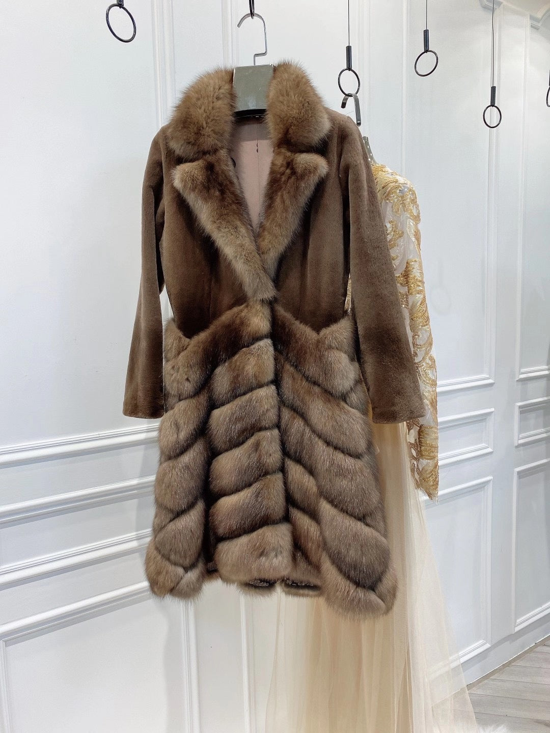 Danish mink and sable fur coat