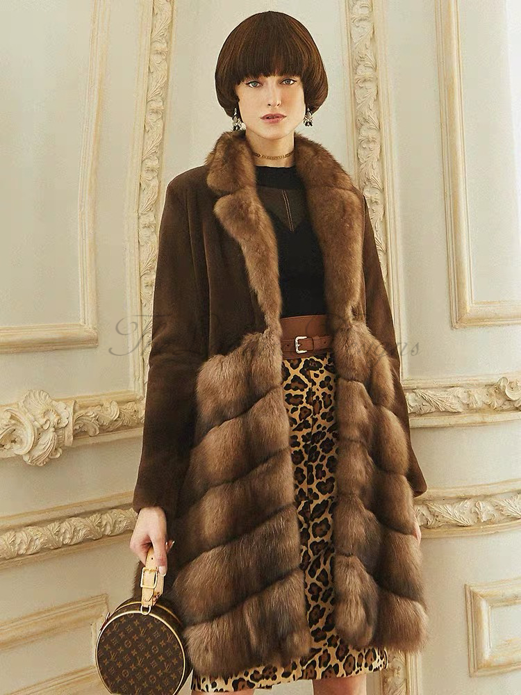 Danish mink and sable fur coat