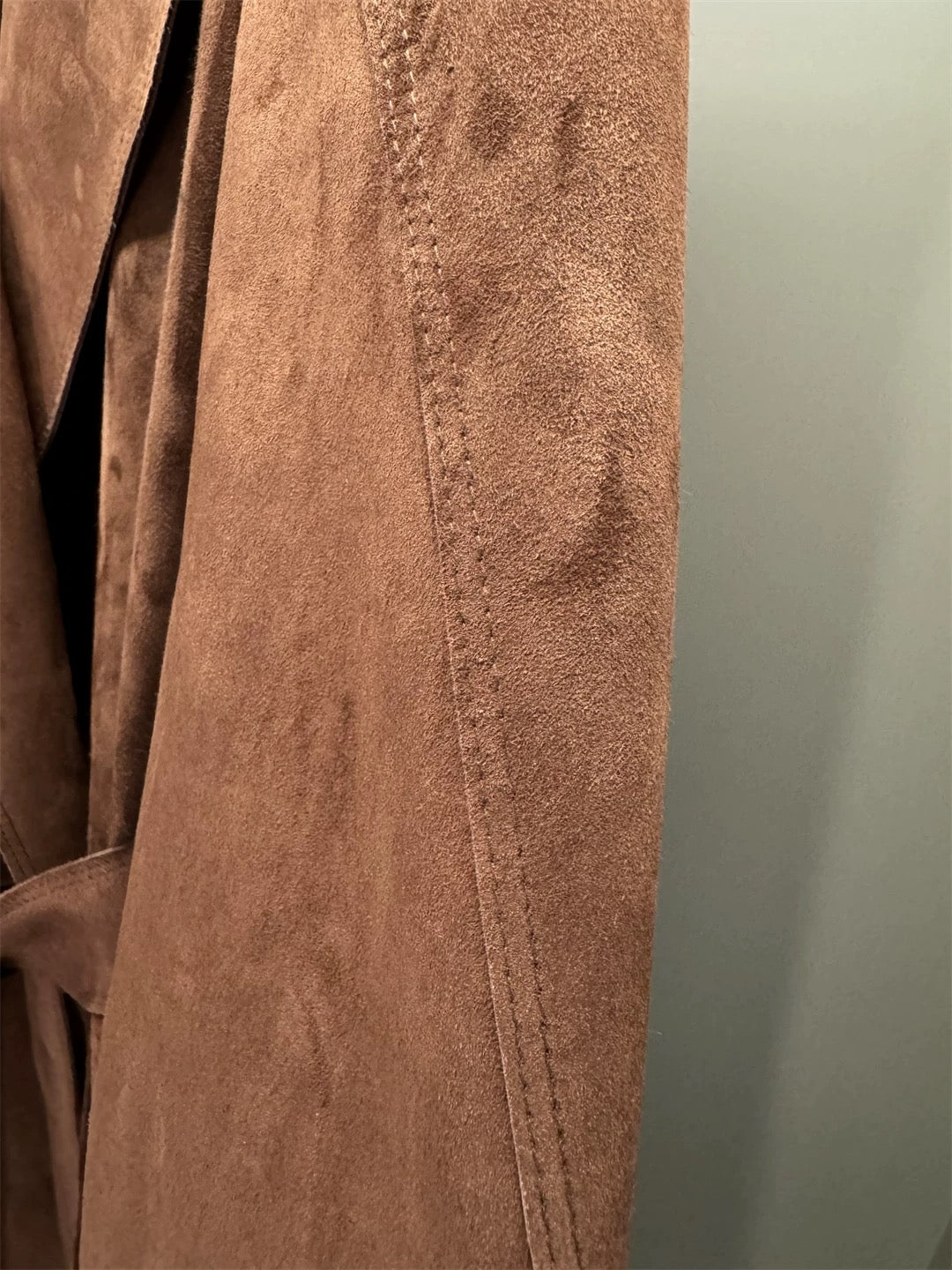 Suede trench coat