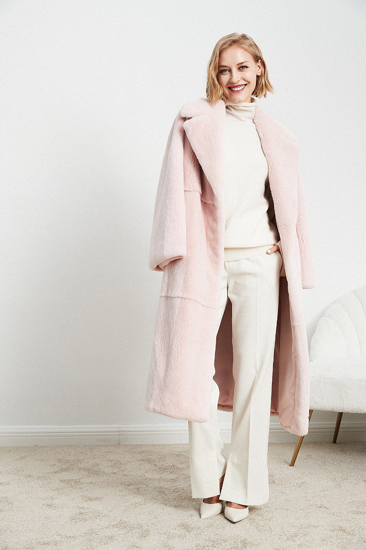 Sheared mink fur coat